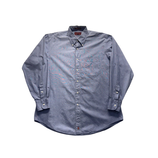 Nordstrom Classic Fit Blue Checkered Long Sleeve Shirt Size 16-33 #9984