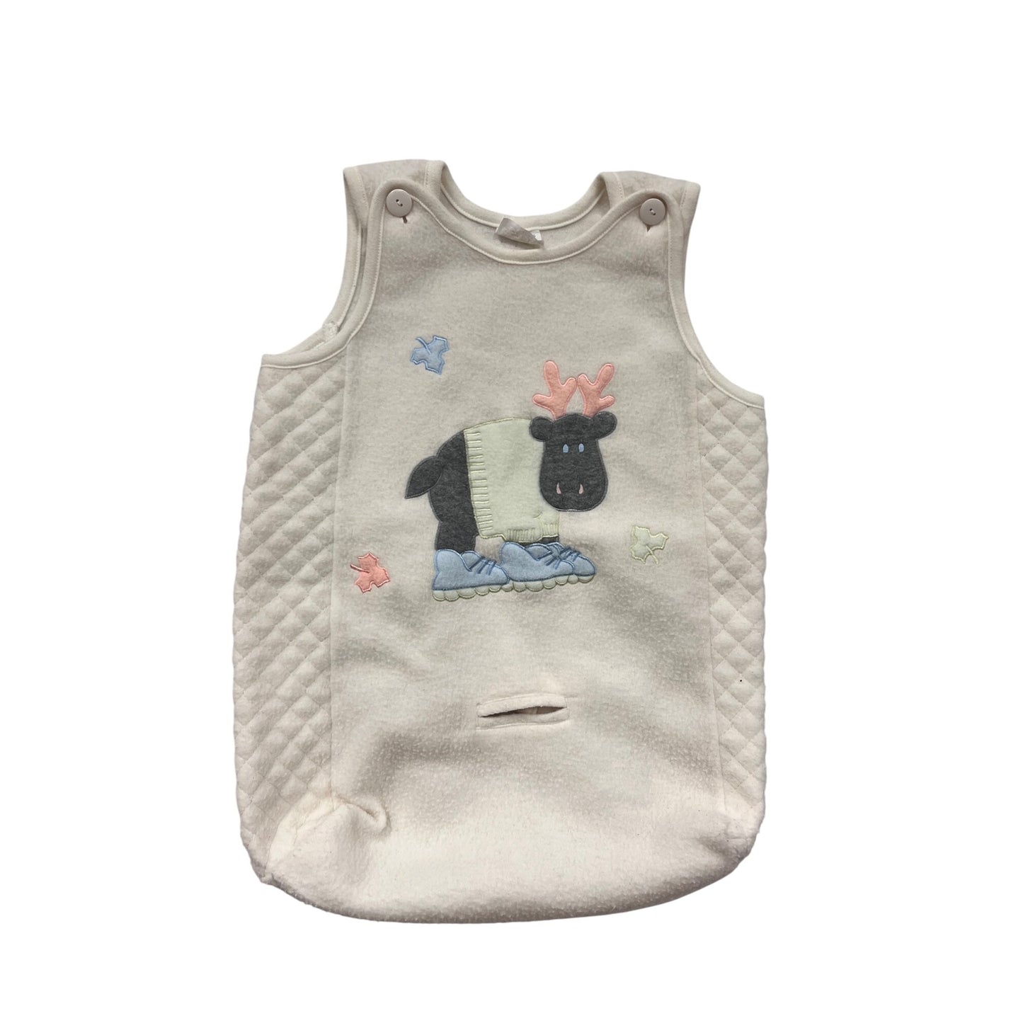 Baby Sleep Sack With Moose Applique Quilted Sides #8617