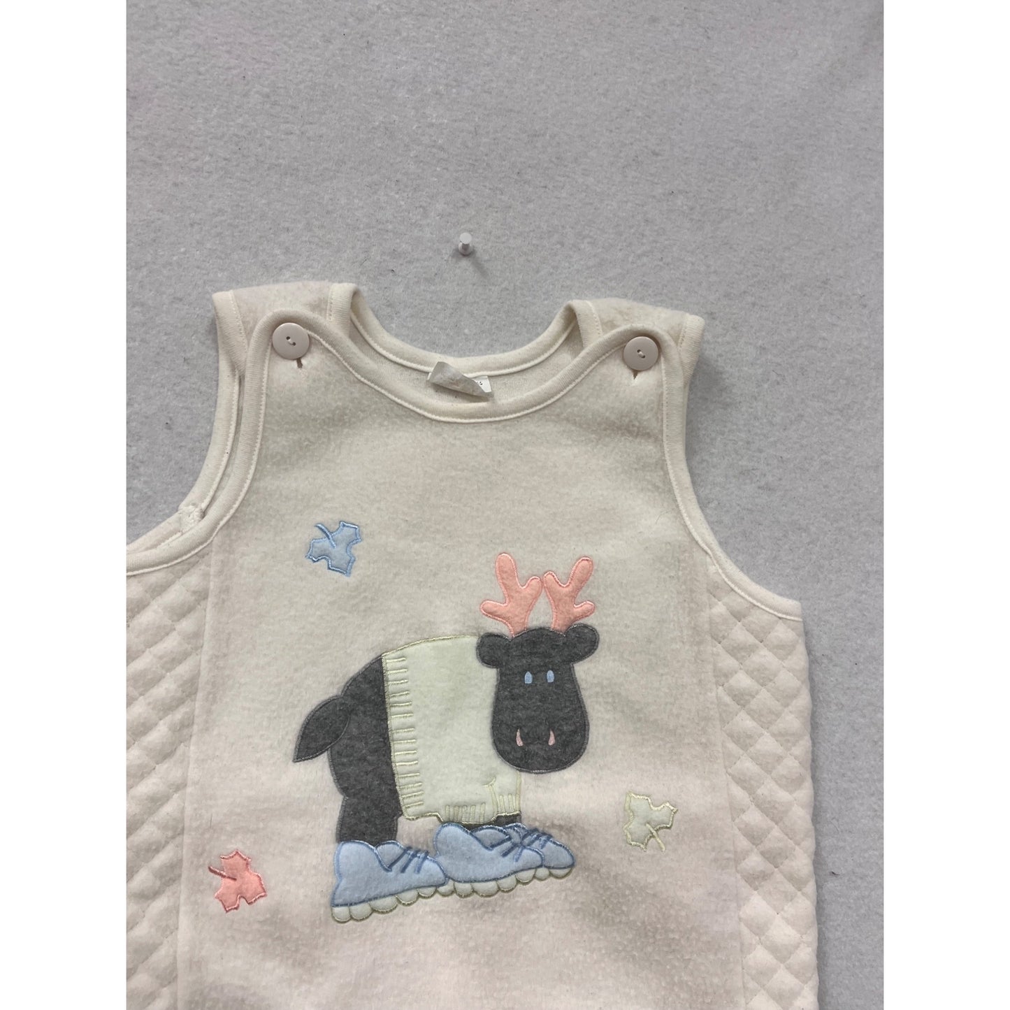 Baby Sleep Sack With Moose Applique Quilted Sides #8617