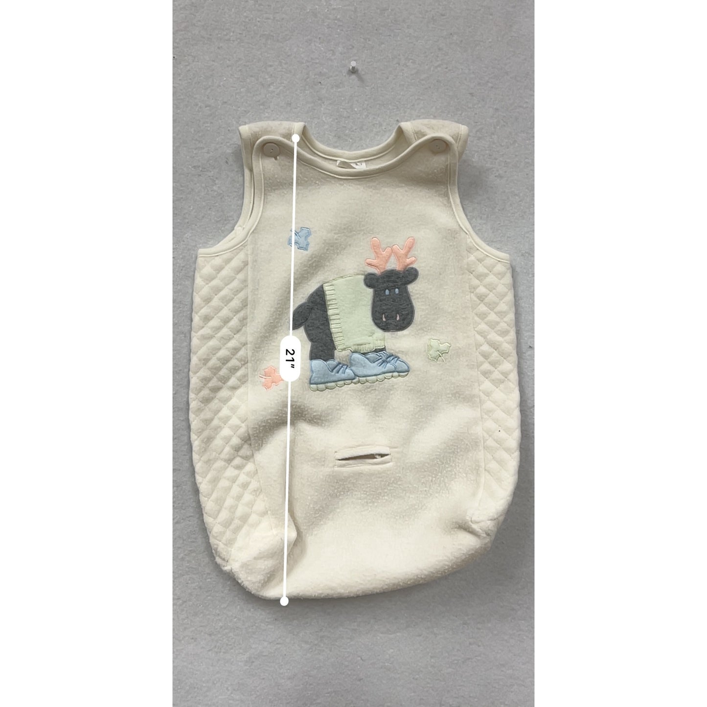 Baby Sleep Sack With Moose Applique Quilted Sides #8617