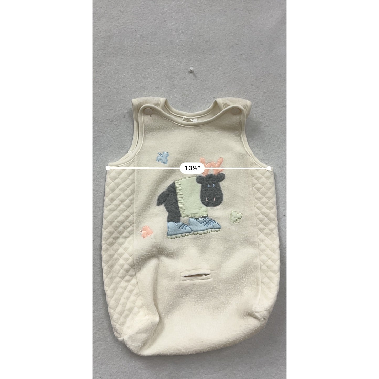 Baby Sleep Sack With Moose Applique Quilted Sides #8617