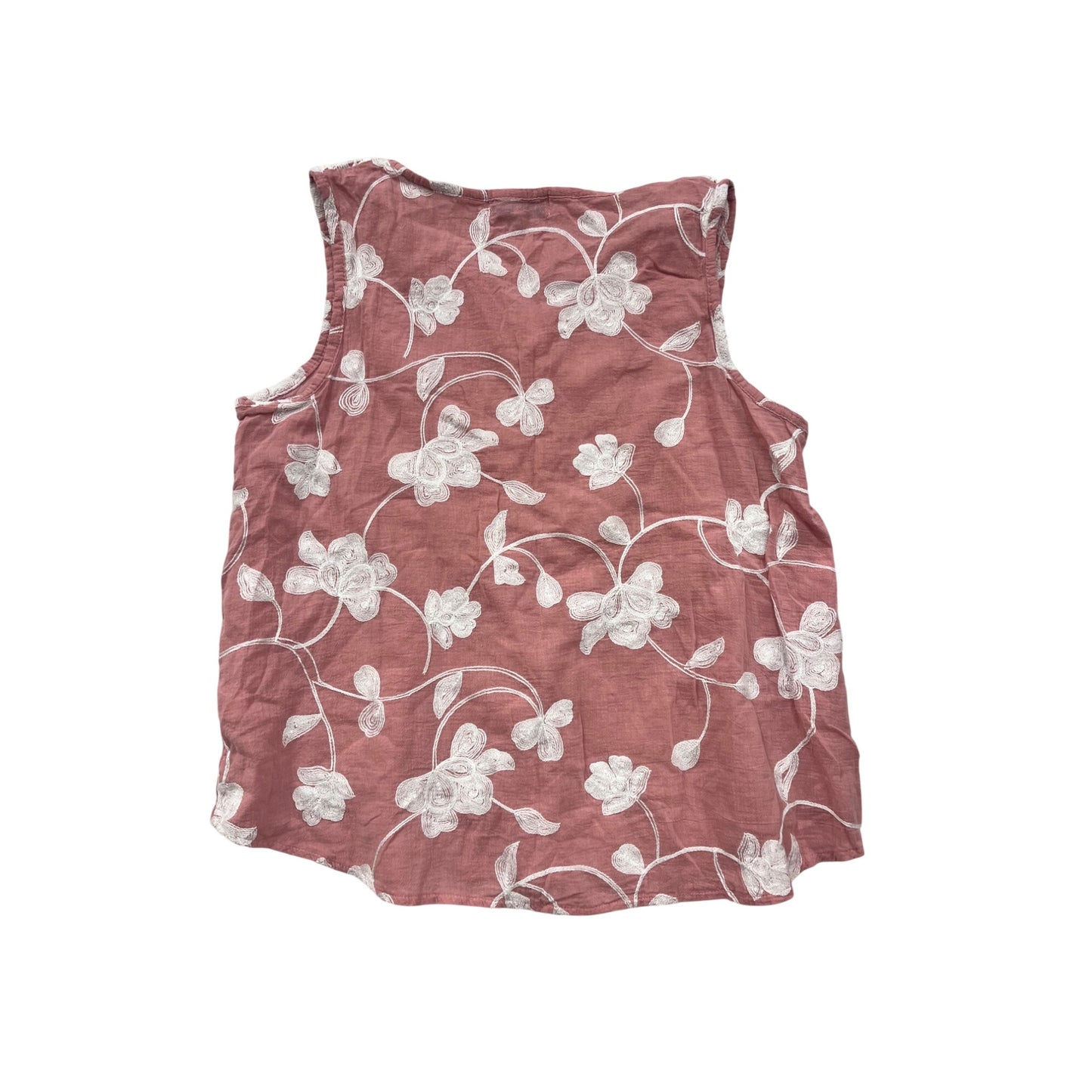 Liberty Lane M/L Pink Floral Embroidered Tank Top #8609