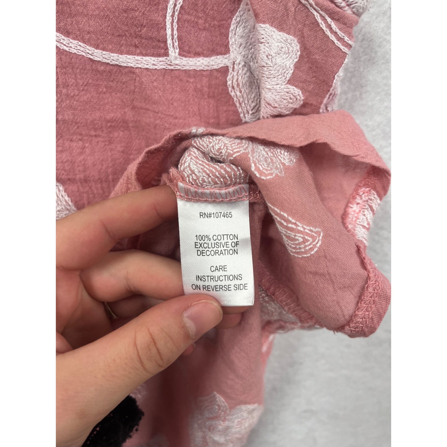 Liberty Lane M/L Pink Floral Embroidered Tank Top #8609