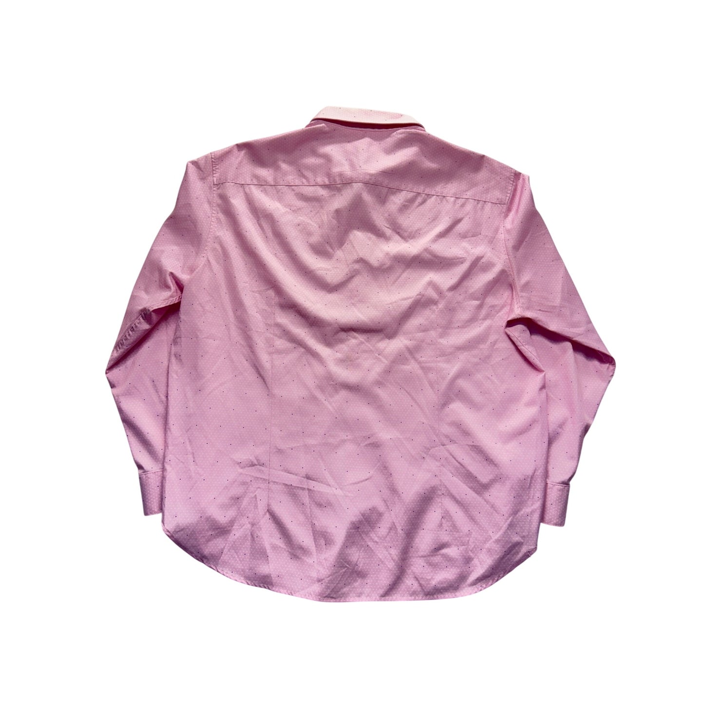 Tallia XL Pink Long Sleeve Button-Up Shirt Polka Dot Pattern Polyester #9733