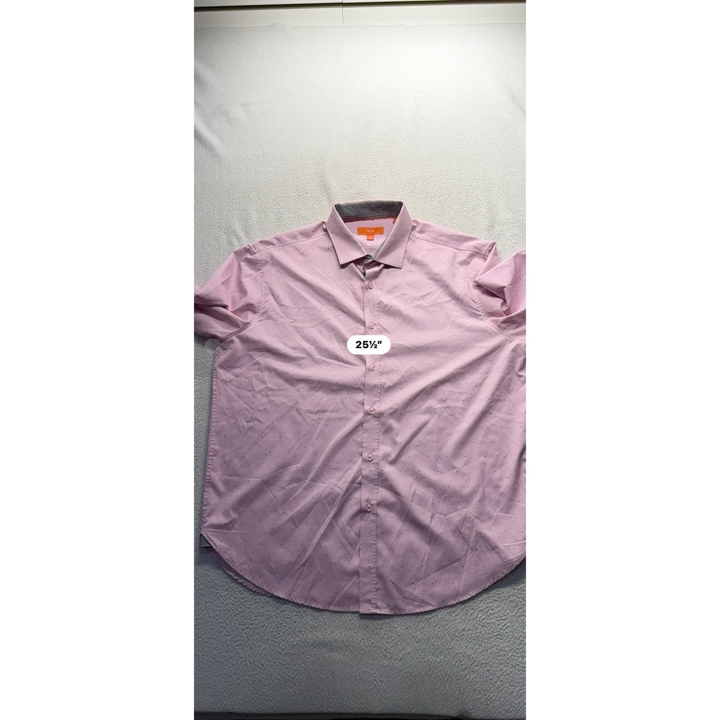 Tallia XL Pink Long Sleeve Button-Up Shirt Polka Dot Pattern Polyester #9733