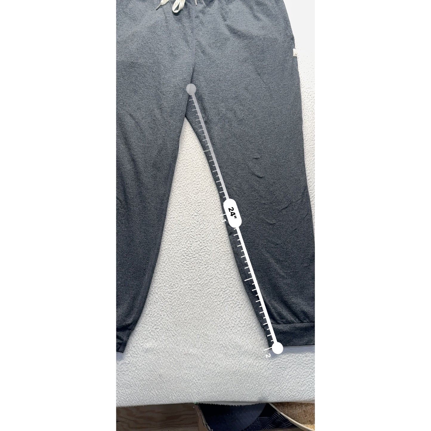 Vuori Jogger Pants Dark Gray Elastic Waistband Drawstring 34.5" Length #9668
