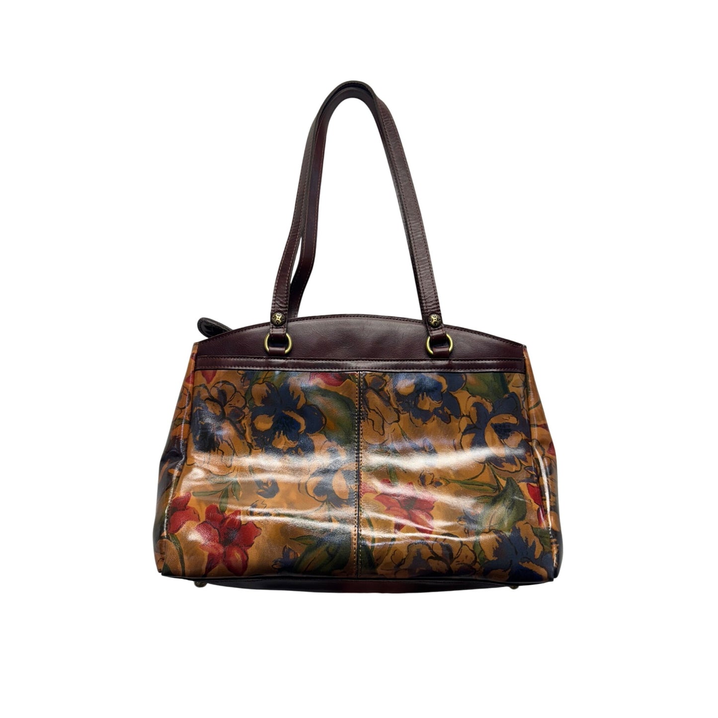 Patricia Nash Floral Leather Tote Bag With Double Handles & Zipper #9662