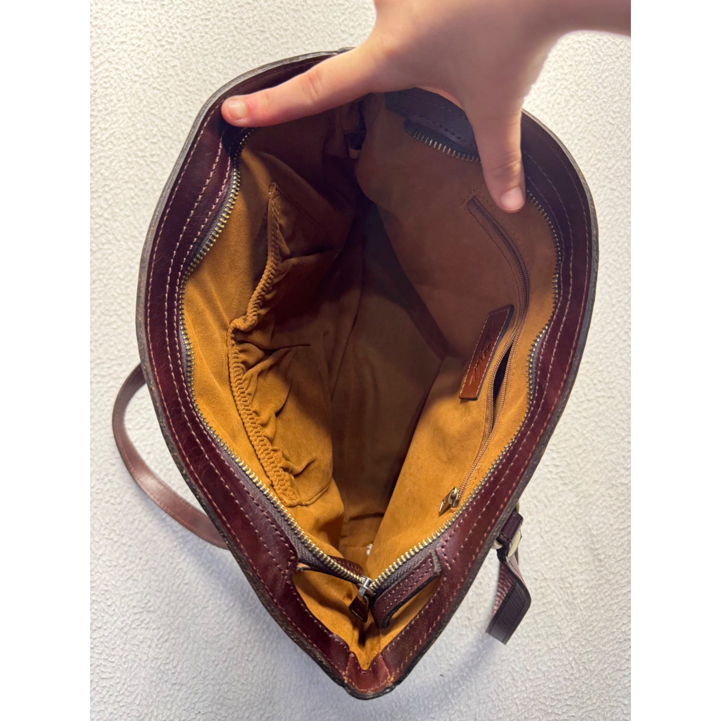Patricia Nash Floral Leather Tote Bag With Double Handles & Zipper #9662
