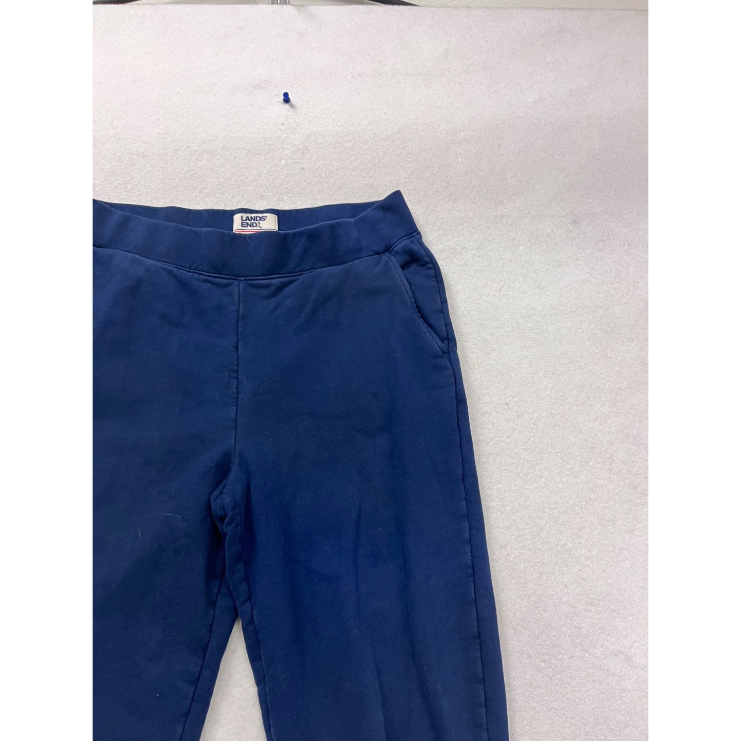 Lands End Kids Serious Sweats Elastic Waist Pull-On Pants Navy S #634A