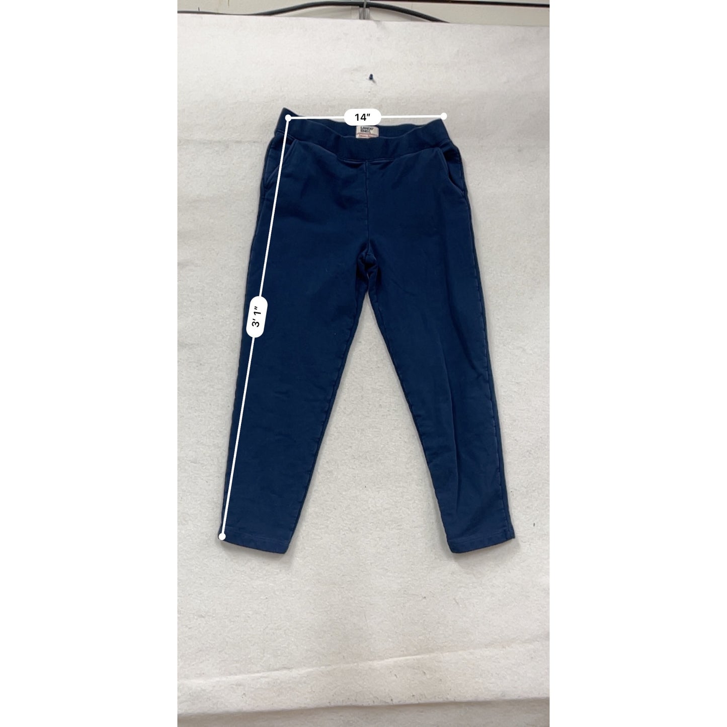 Lands End Kids Serious Sweats Elastic Waist Pull-On Pants Navy S #634A