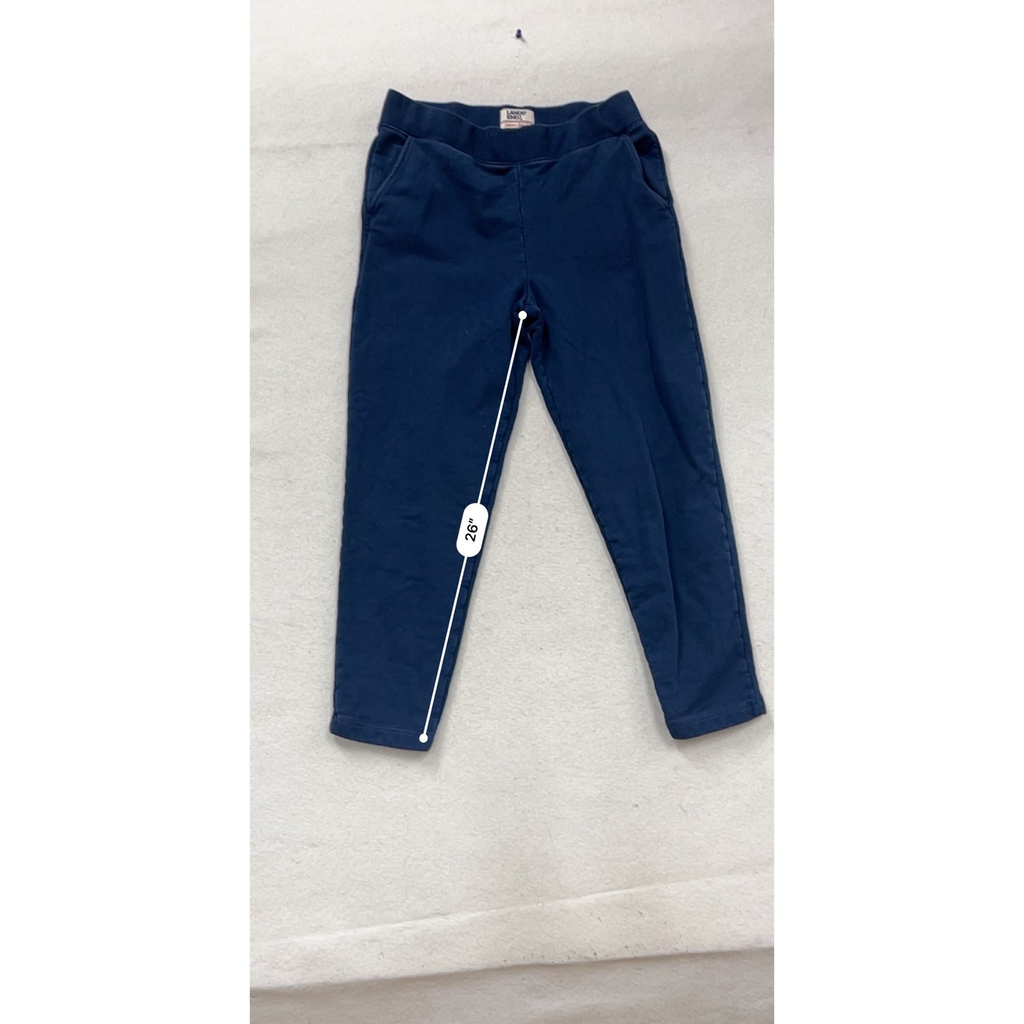 Lands End Kids Serious Sweats Elastic Waist Pull-On Pants Navy S #634A