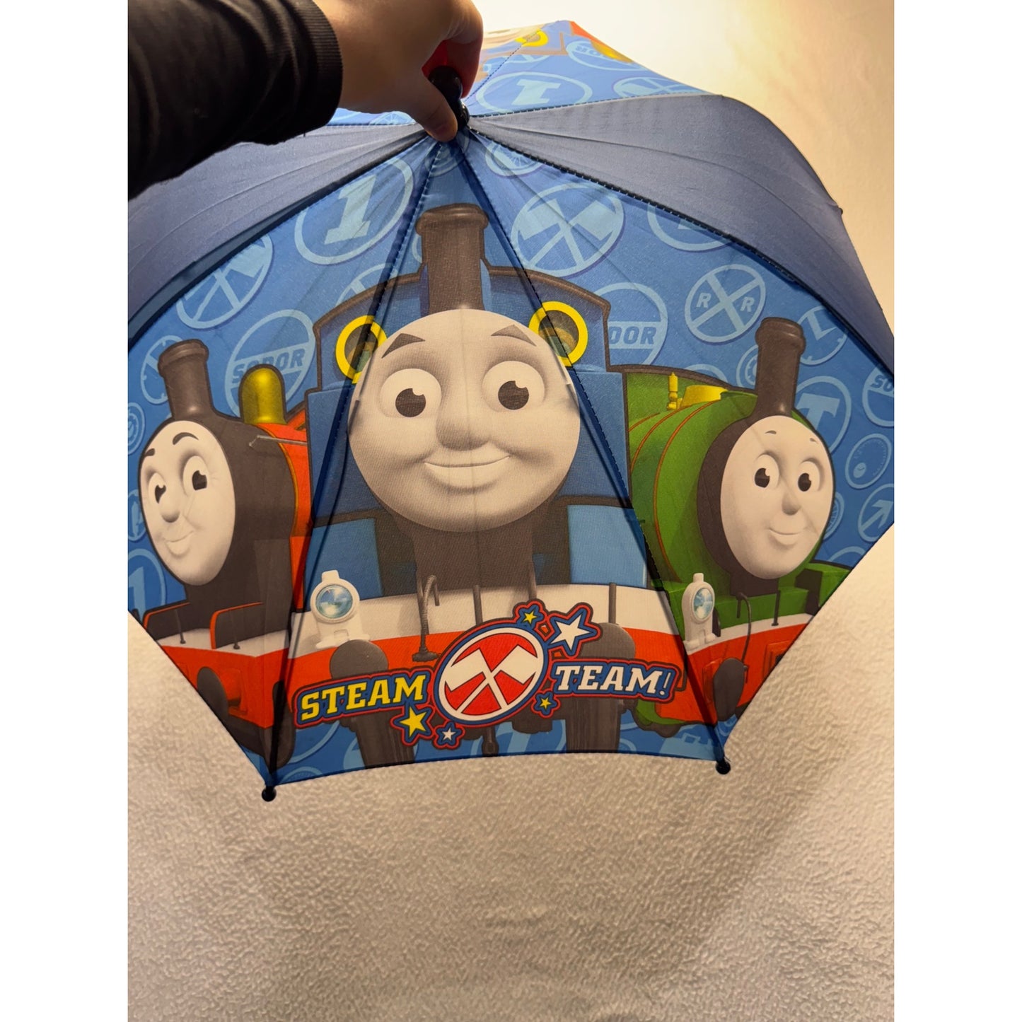 Thomas & Friends Kids Umbrella With Train Handle & Steam Team Print #9383