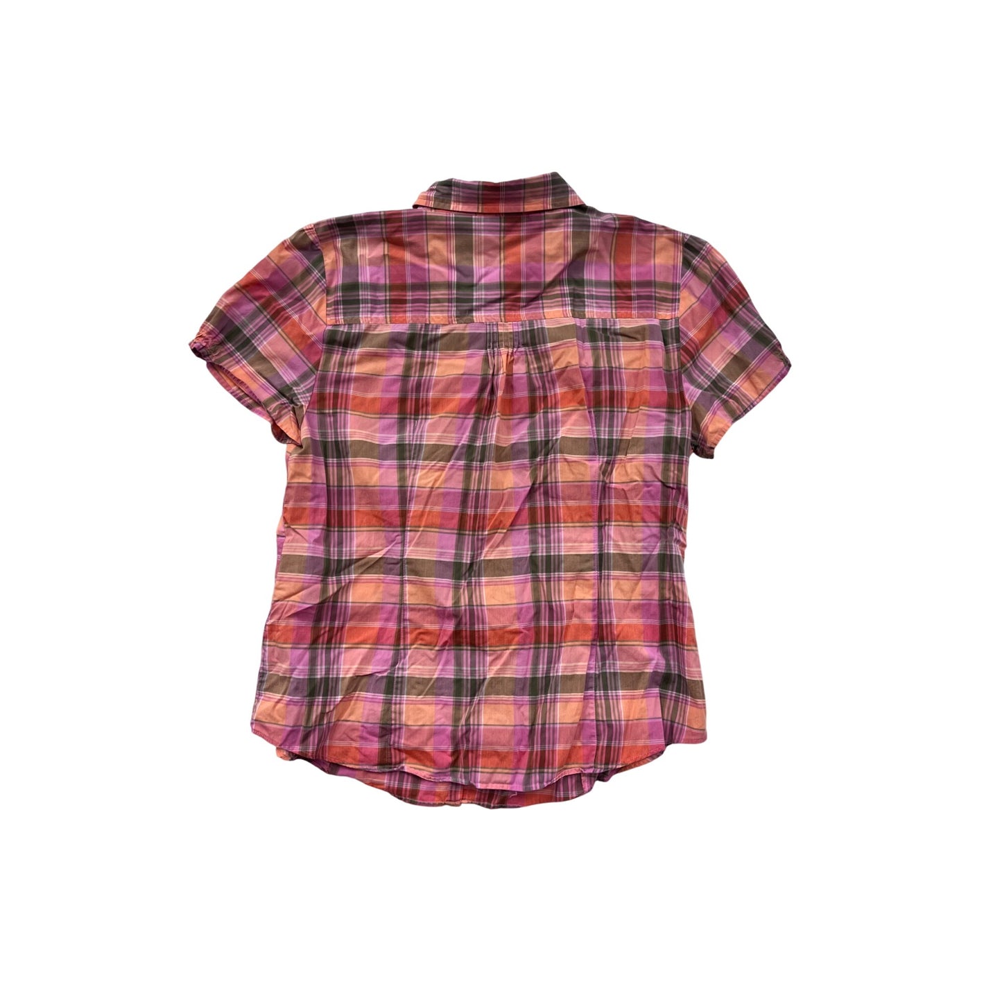 L.L.Bean Plaid Cotton Button-Up Camping Shirt L #8702