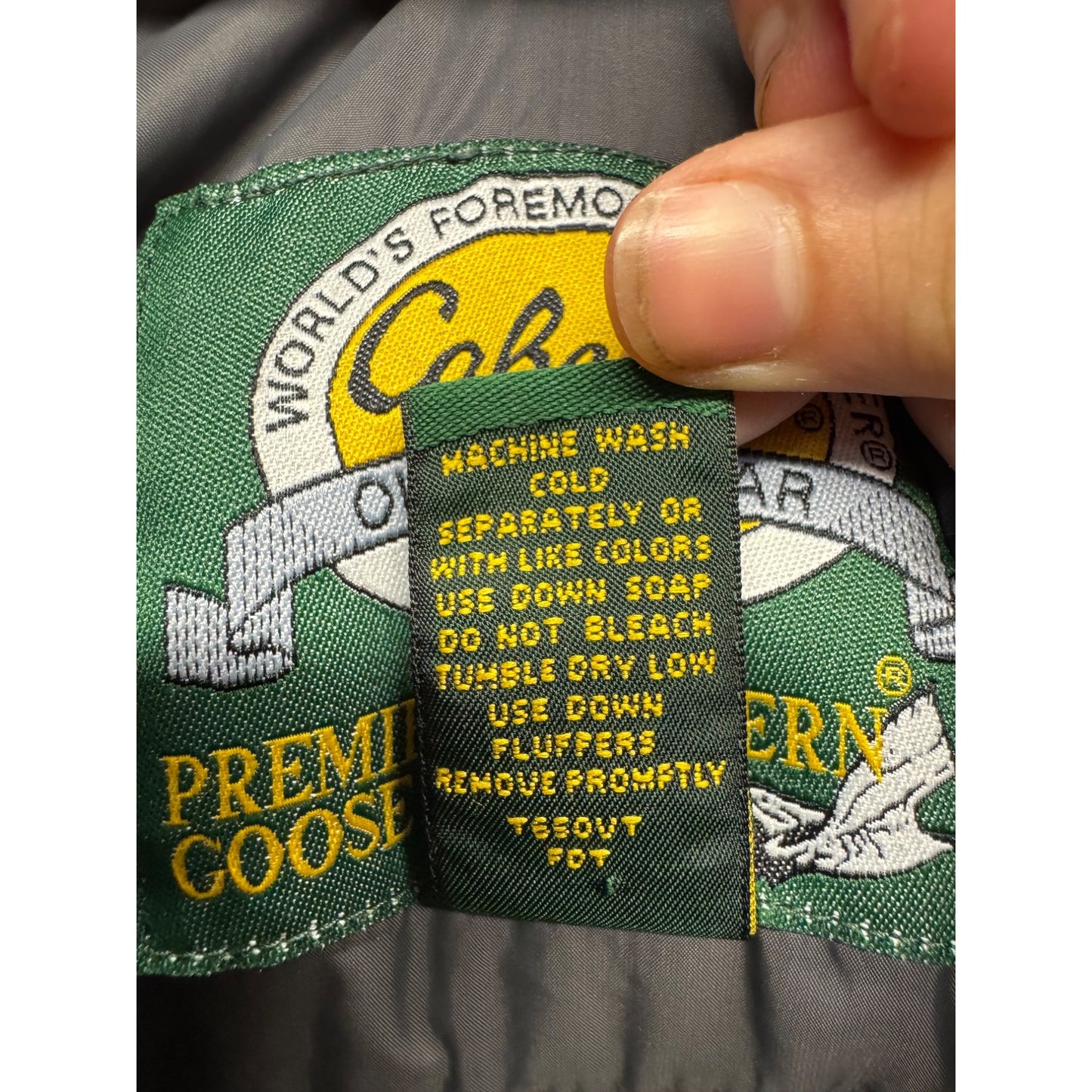 Cabelas Premier Northern Goose Down Navy Puffer Vest Tall L #9506