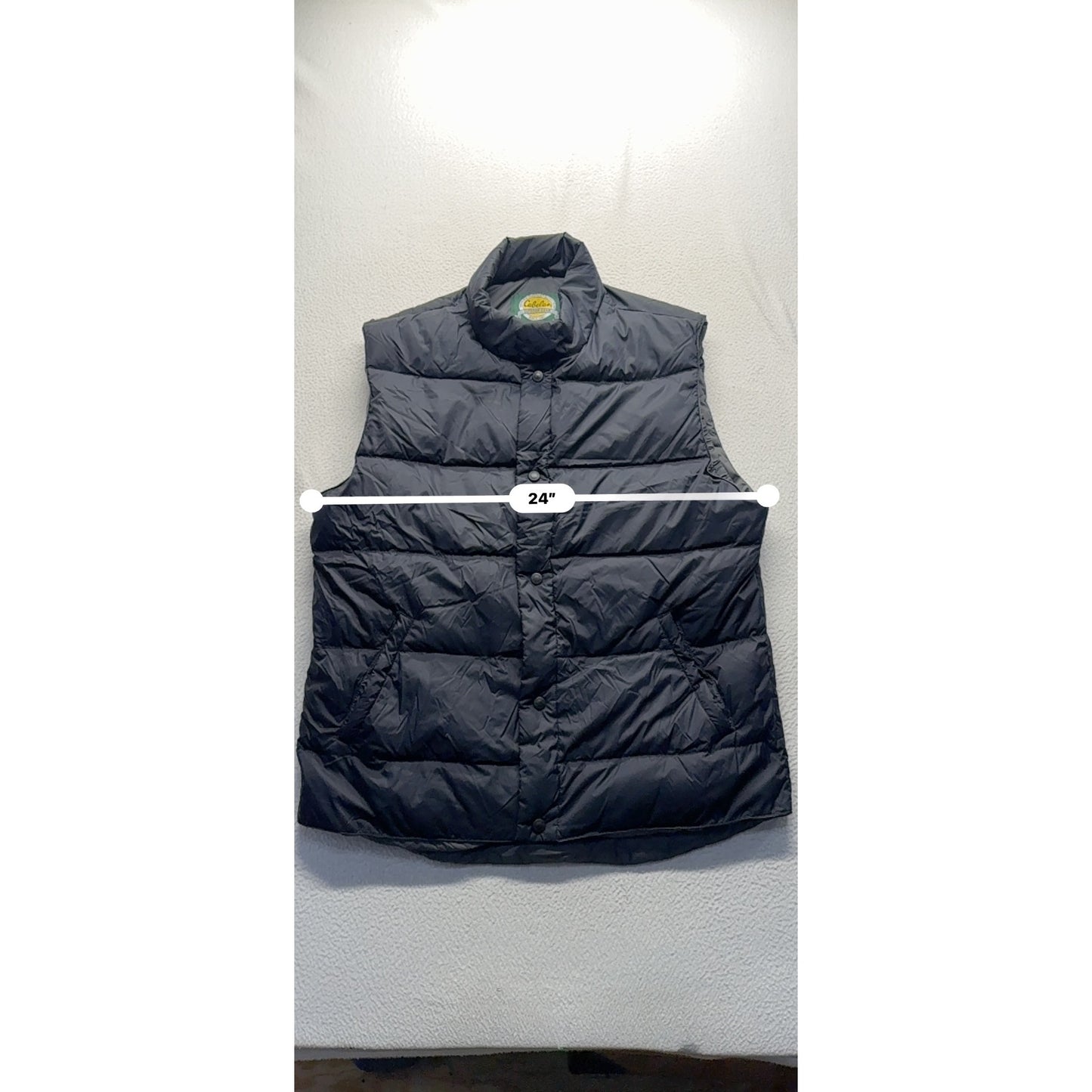 Cabelas Premier Northern Goose Down Navy Puffer Vest Tall L #9506