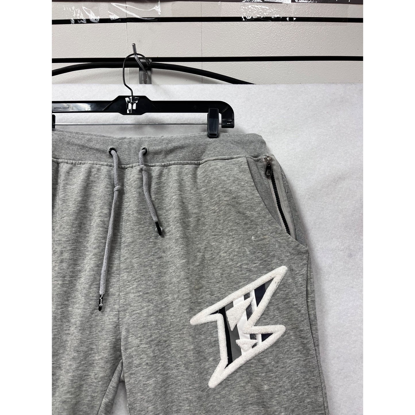 Mens 4XL Ron Bass Gray Joggers With Striped Detail Logo #8805