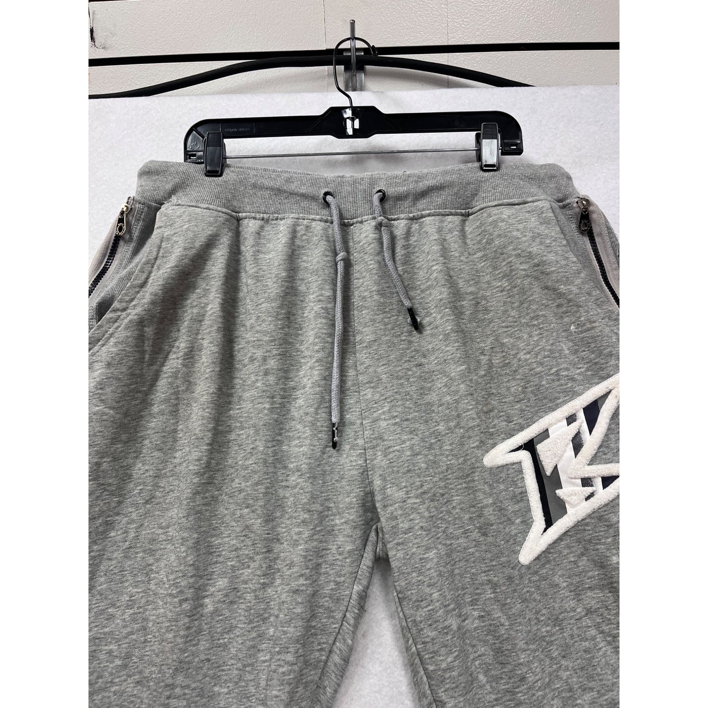 Mens 4XL Ron Bass Gray Joggers With Striped Detail Logo #8805