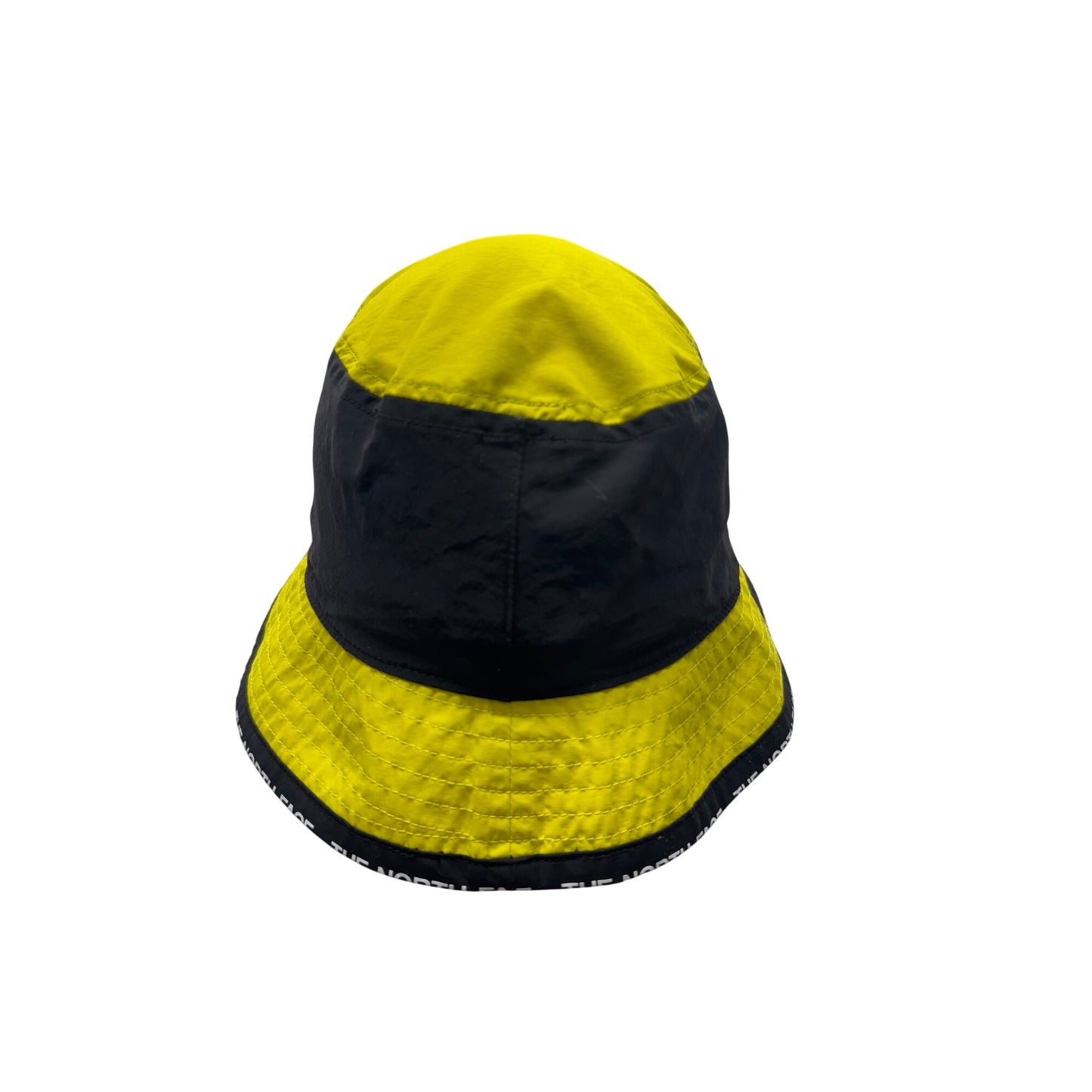 The North Face Yellow & Black Reversible Bucket Hat S/M Nylon Outdoor Cap #9864