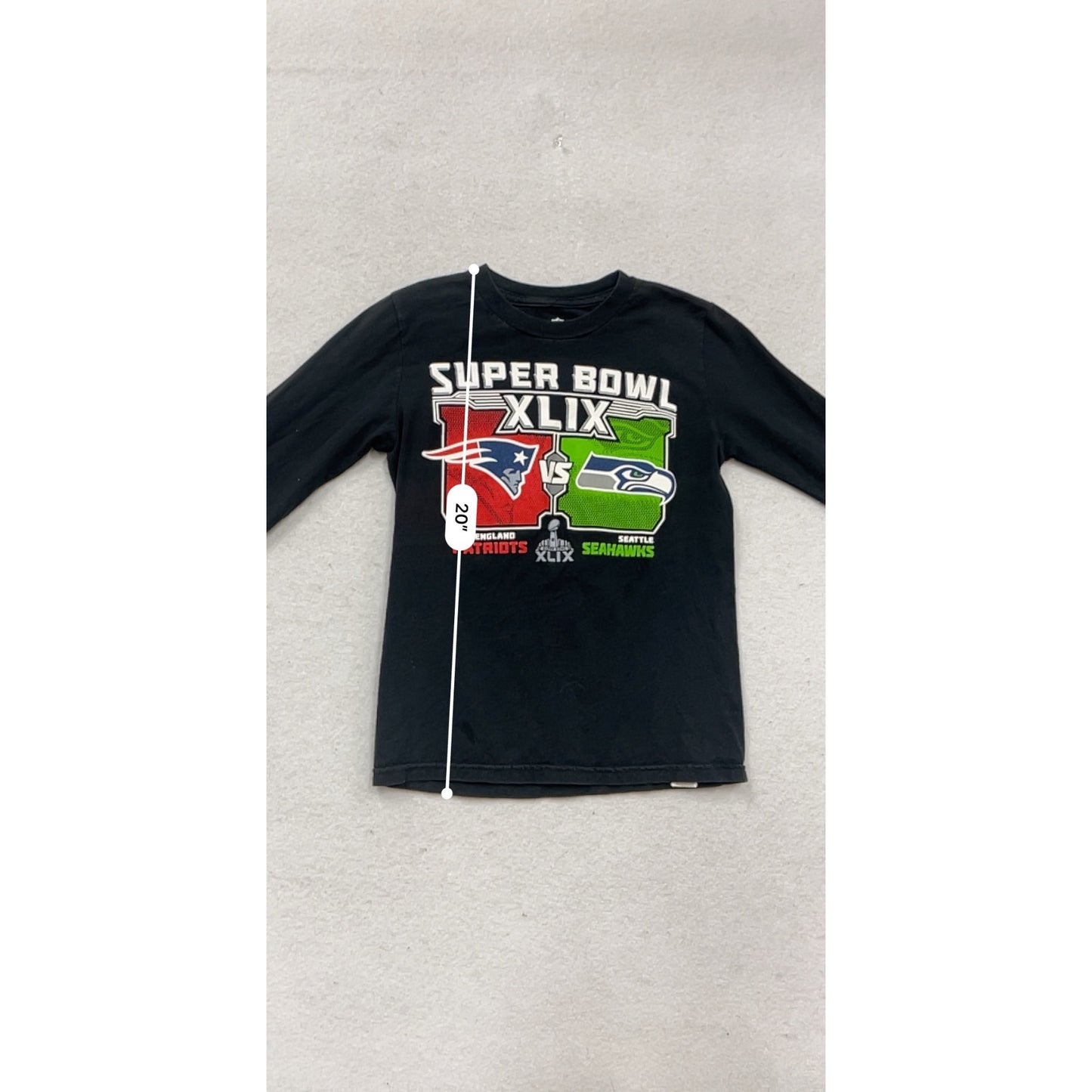 NFL Super Bowl XLIX Patriots vs Seahawks Long Sleeve T-Shirt #376A