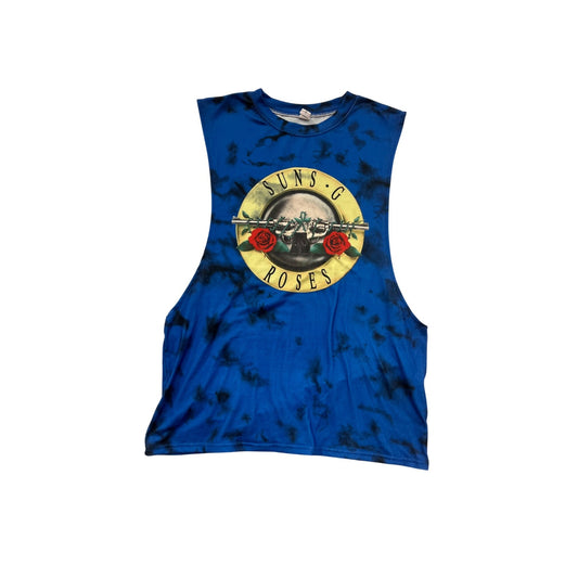Suns G Roses Blue Tie-Dye Sleeveless Tank Top By Chicyea #8379