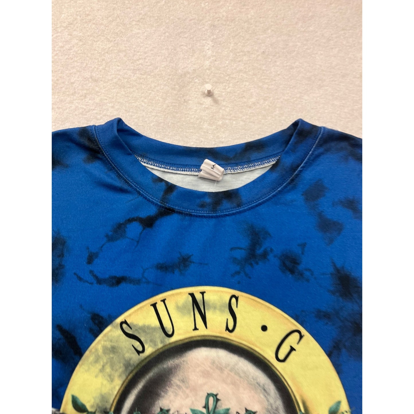 Suns G Roses Blue Tie-Dye Sleeveless Tank Top By Chicyea #8379