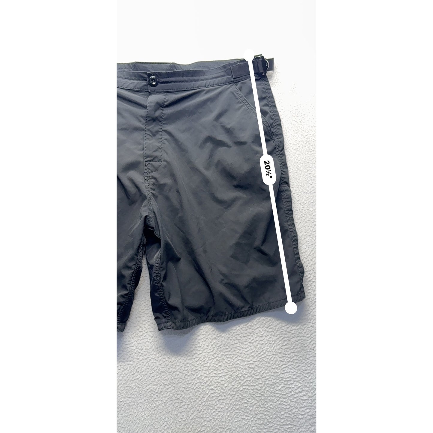 Charcoal Gray Bench Bricks Cargo Shorts Adjustable Waist Utility Pockets #9592