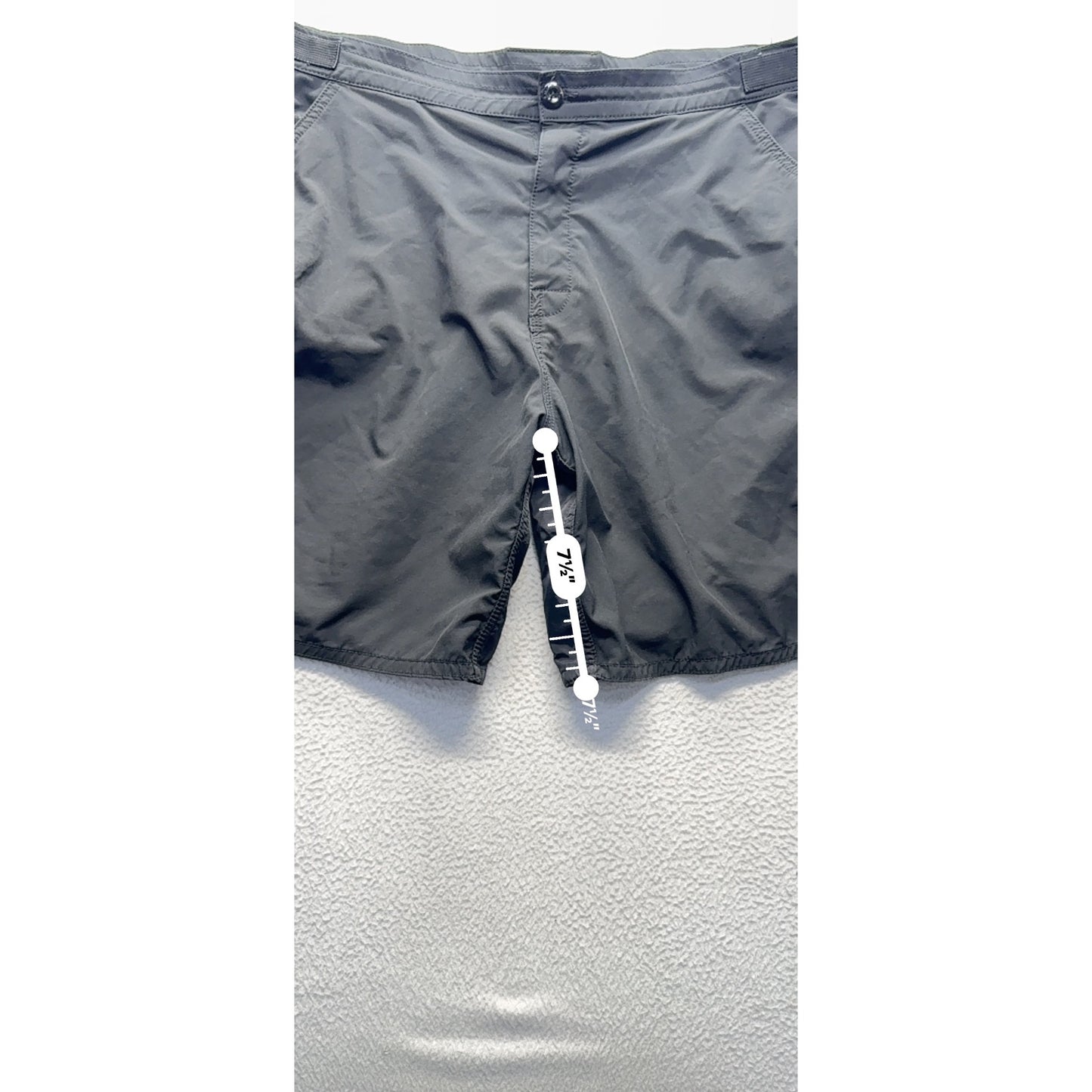 Charcoal Gray Bench Bricks Cargo Shorts Adjustable Waist Utility Pockets #9592