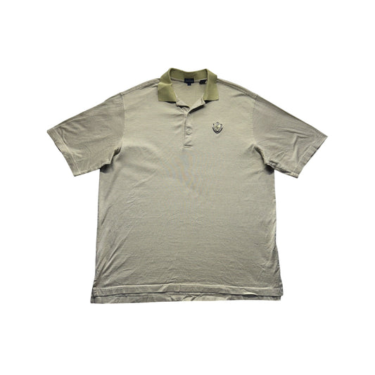 Jack Nicklaus Mens Striped Polo Shirt L Green Beige #9576