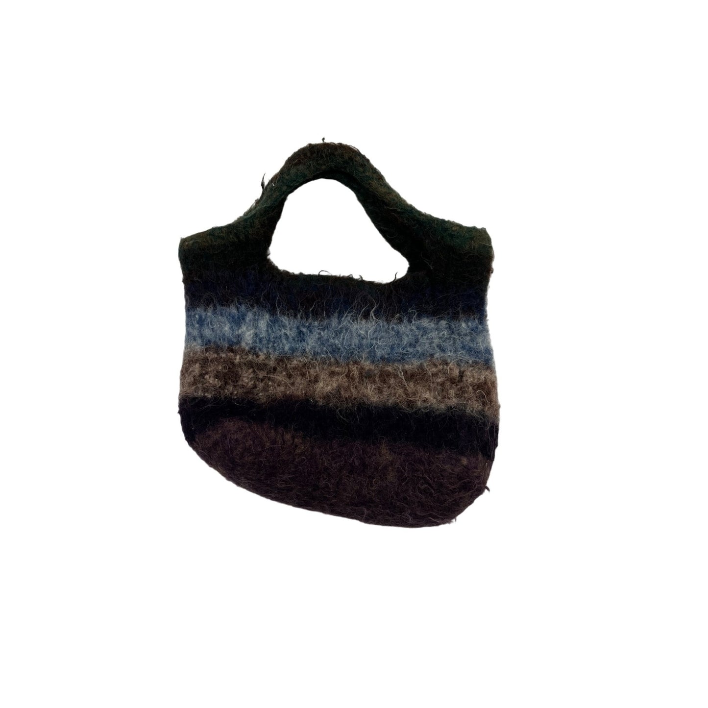 Handmade Felted Wool Handbag with Attached Wallet #2478