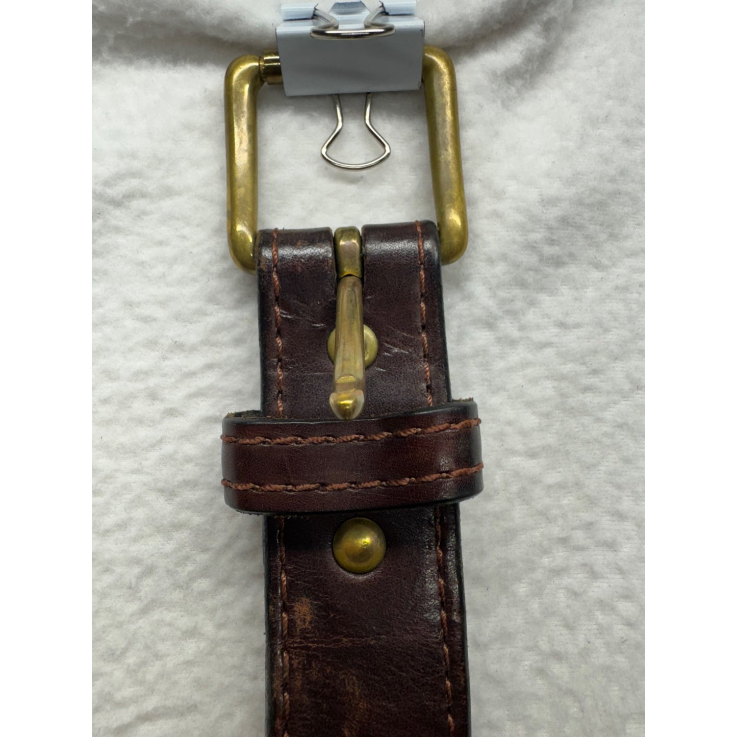 Bullhide Belts Brown Leather Belt With Brass Buckle Handcrafted #9887