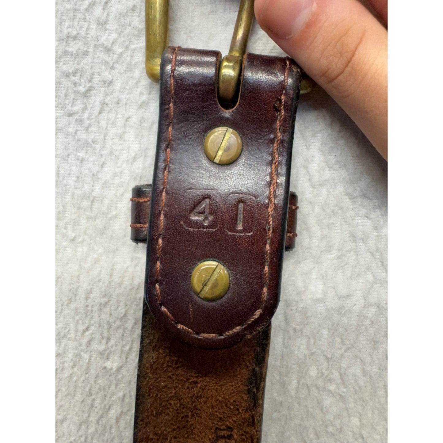 Bullhide Belts Brown Leather Belt With Brass Buckle Handcrafted #9887