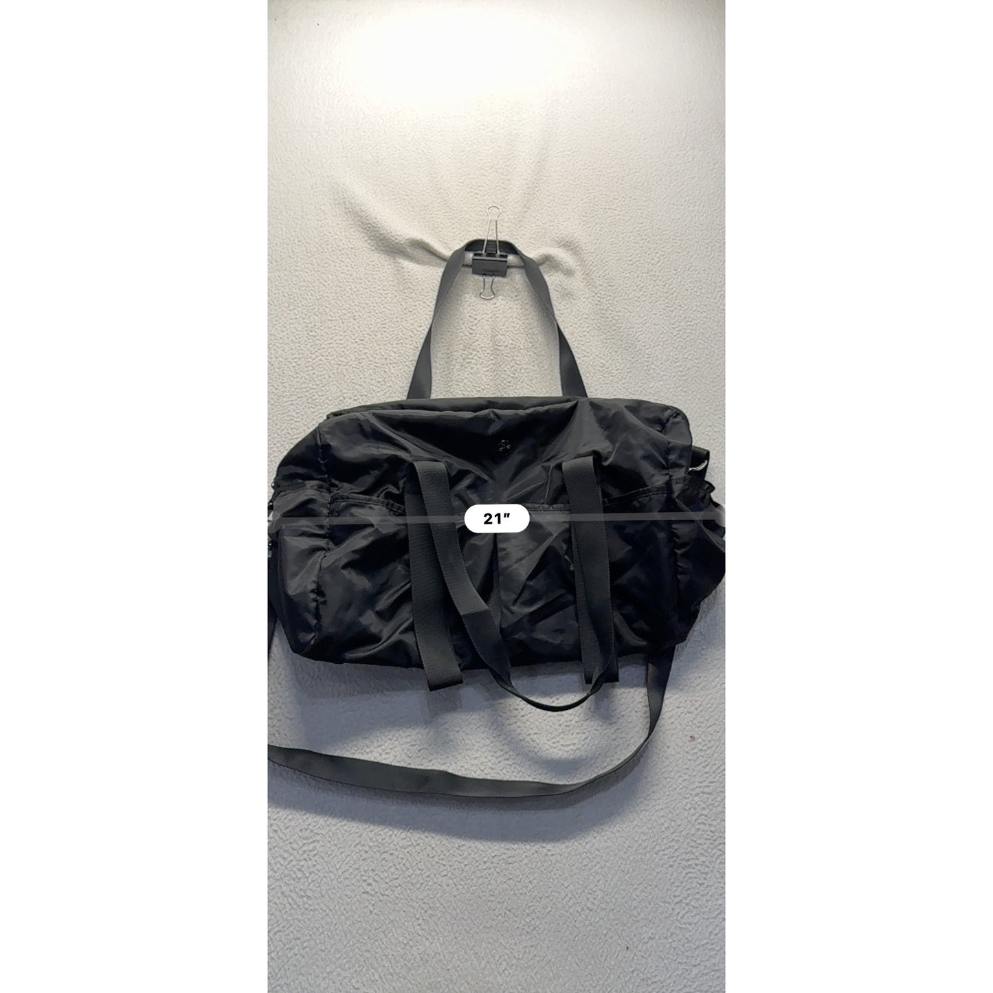 Black Nylon Gym/Travel Tote Bag With Adjustable Crossbody Strap & Handles 102B