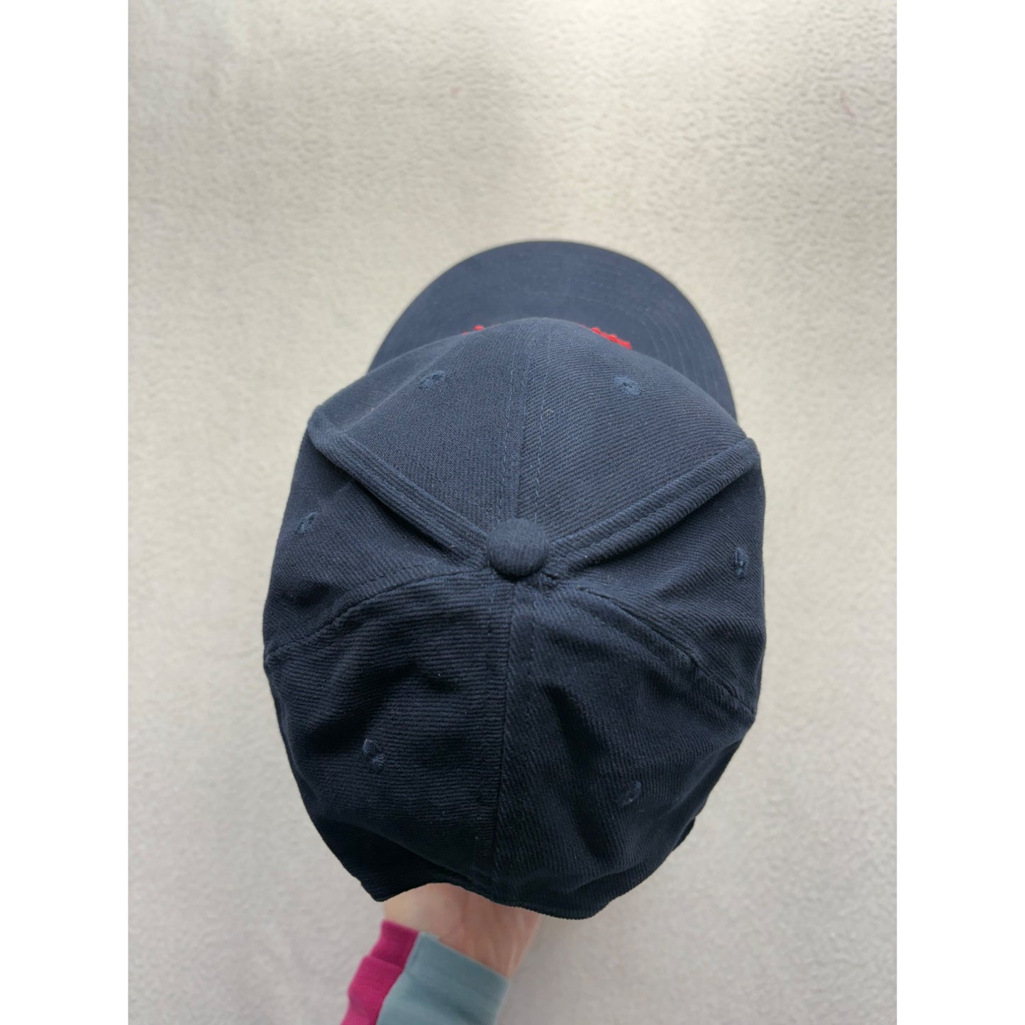 Harrods Navy Blue Baseball Cap With Red Embroidered Logo #7661