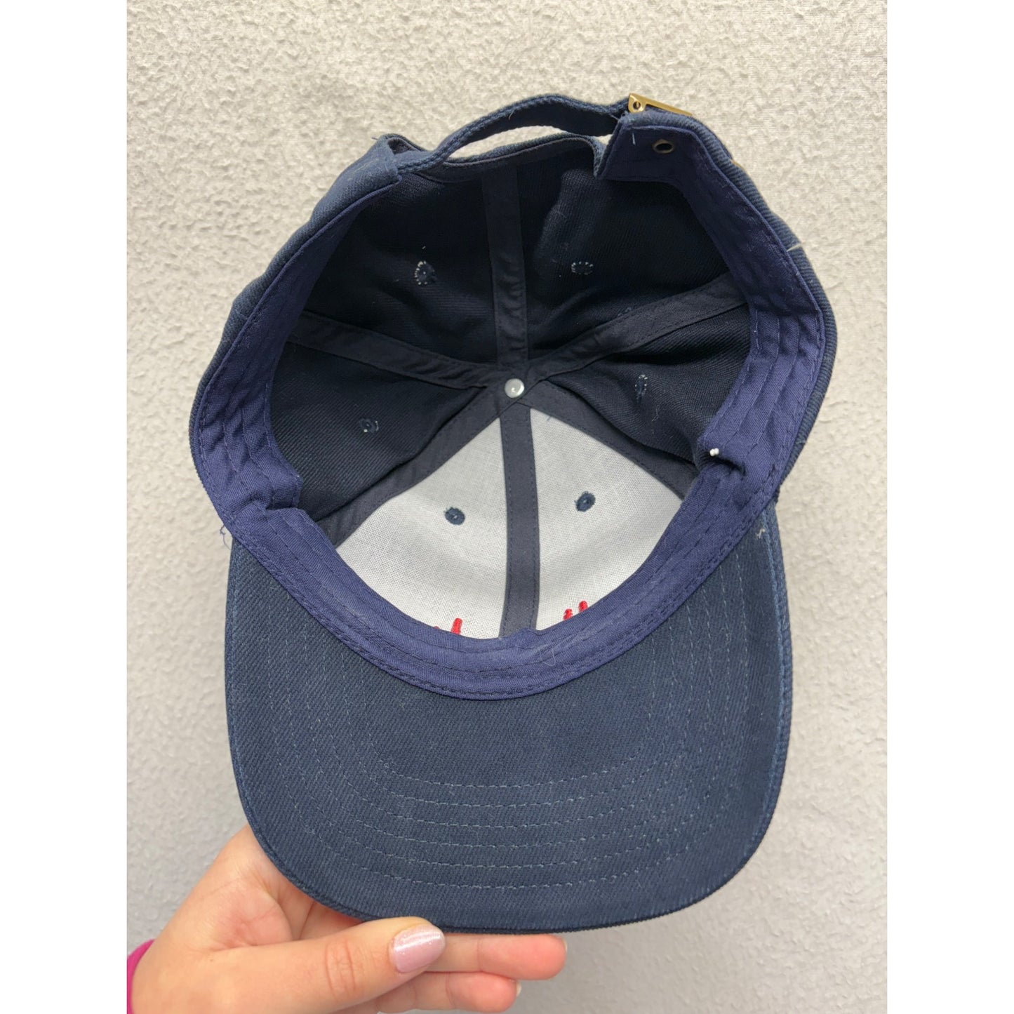 Harrods Navy Blue Baseball Cap With Red Embroidered Logo #7661