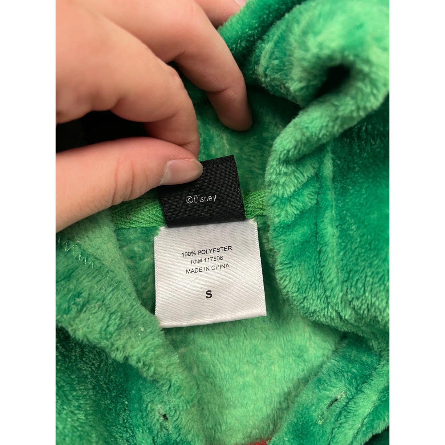 Disney Mickey Mouse Christmas Green Hooded Sweater S #103C