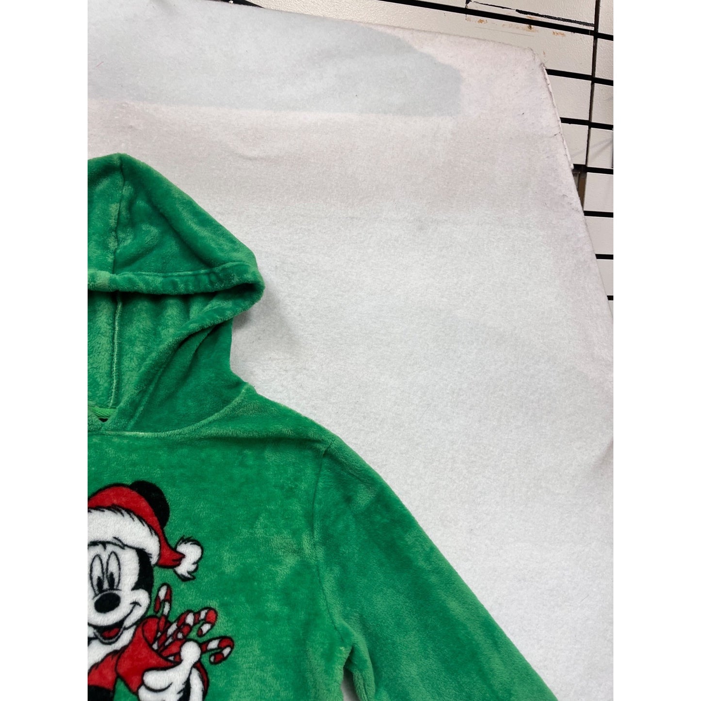 Disney Mickey Mouse Christmas Green Hooded Sweater S #103C
