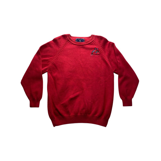 Vintage Northern Lights Alaska Red Cotton Sweater Mens #7301