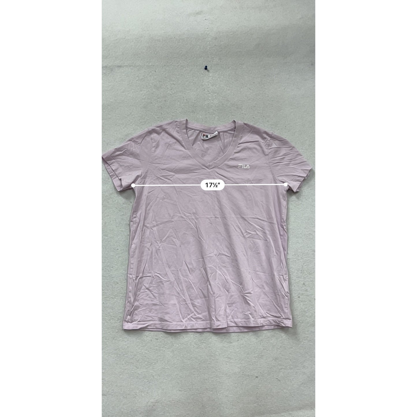 Fila V-Neck T-Shirt Size XL Light Purple #614A