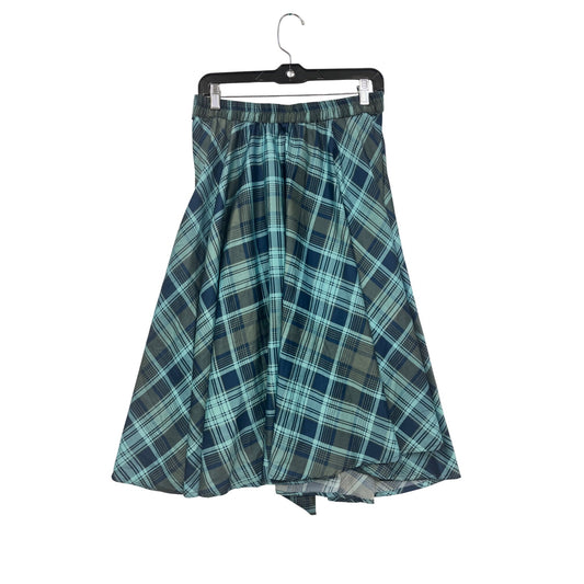 Flint & Moss Womens Plaid Blue/Green Polyester Midi Skirt #6304