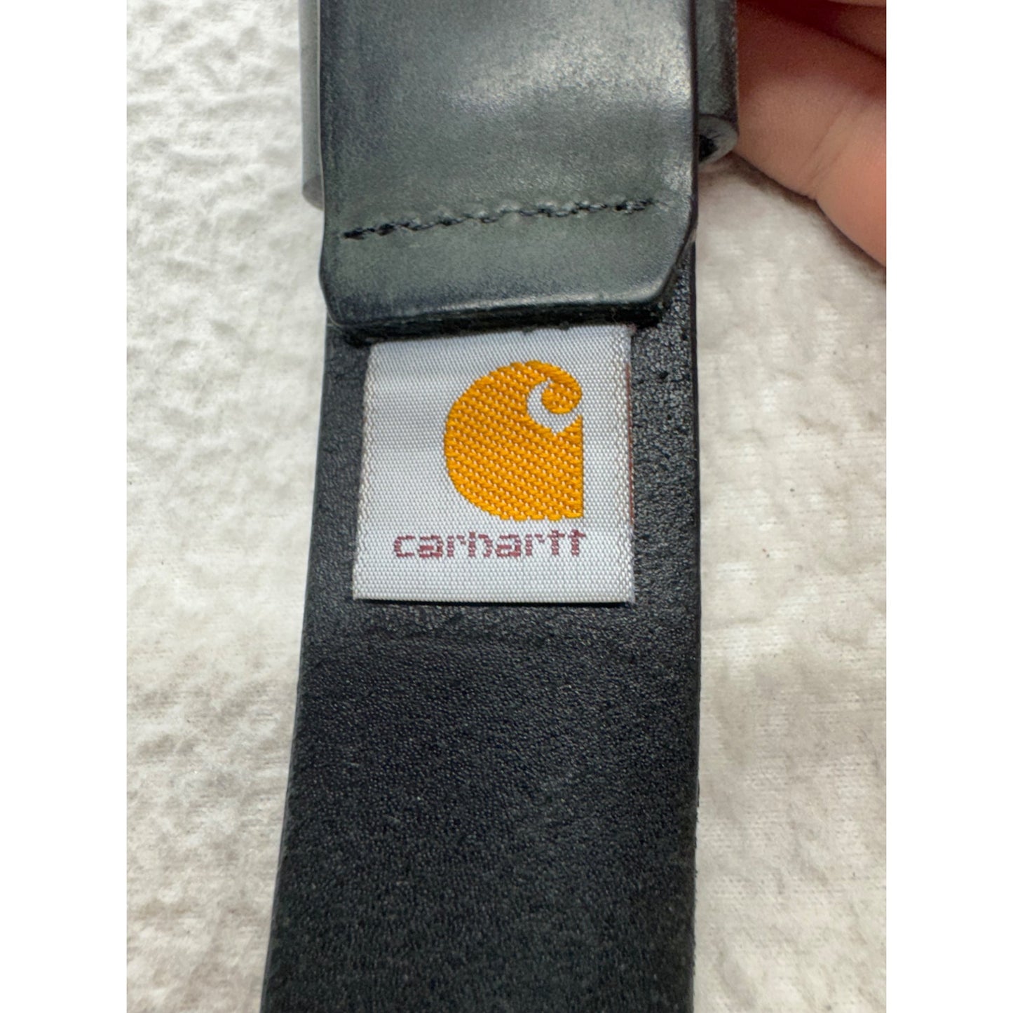 Carhartt Black Leather Belt With Metal Buckle XL 47" Full Grain #9882