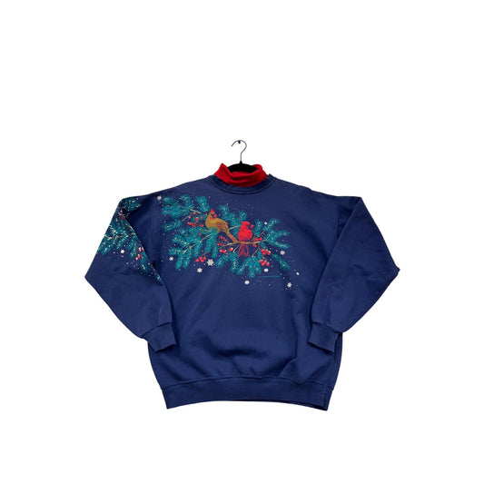 Vintage Art Unlimited L Sweatshirt With Cardinals & Pine Graphic #991A