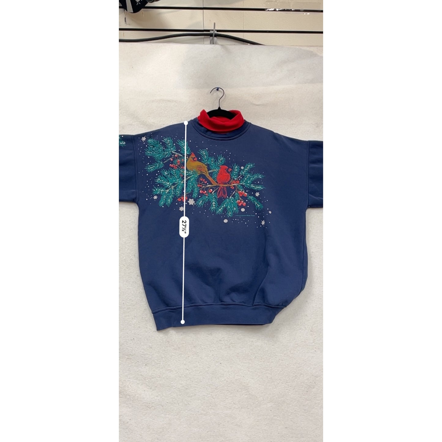 Vintage Art Unlimited L Sweatshirt With Cardinals & Pine Graphic #991A