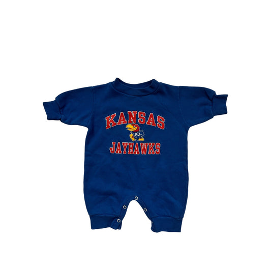 Vintage Rabbit Skins Kansas Jayhawks Baby Romper 6M #6548