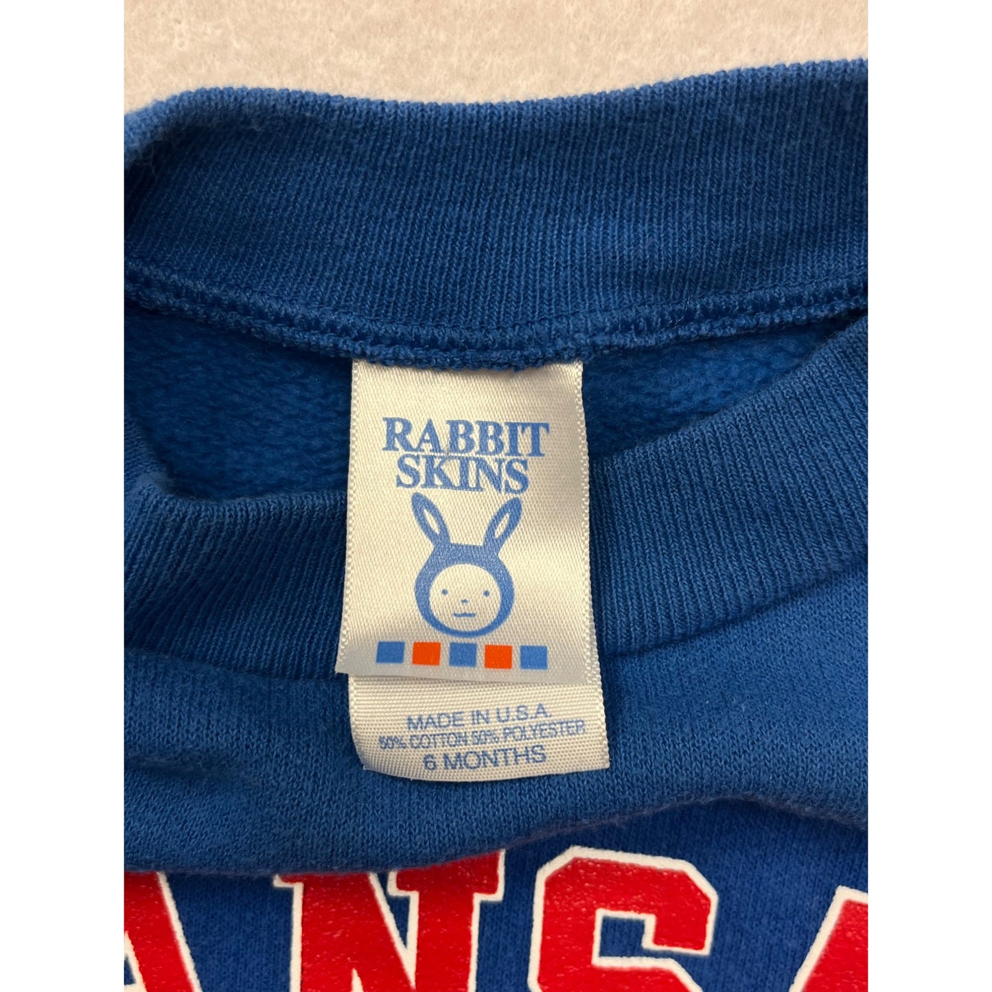 Vintage Rabbit Skins Kansas Jayhawks Baby Romper 6M #6548