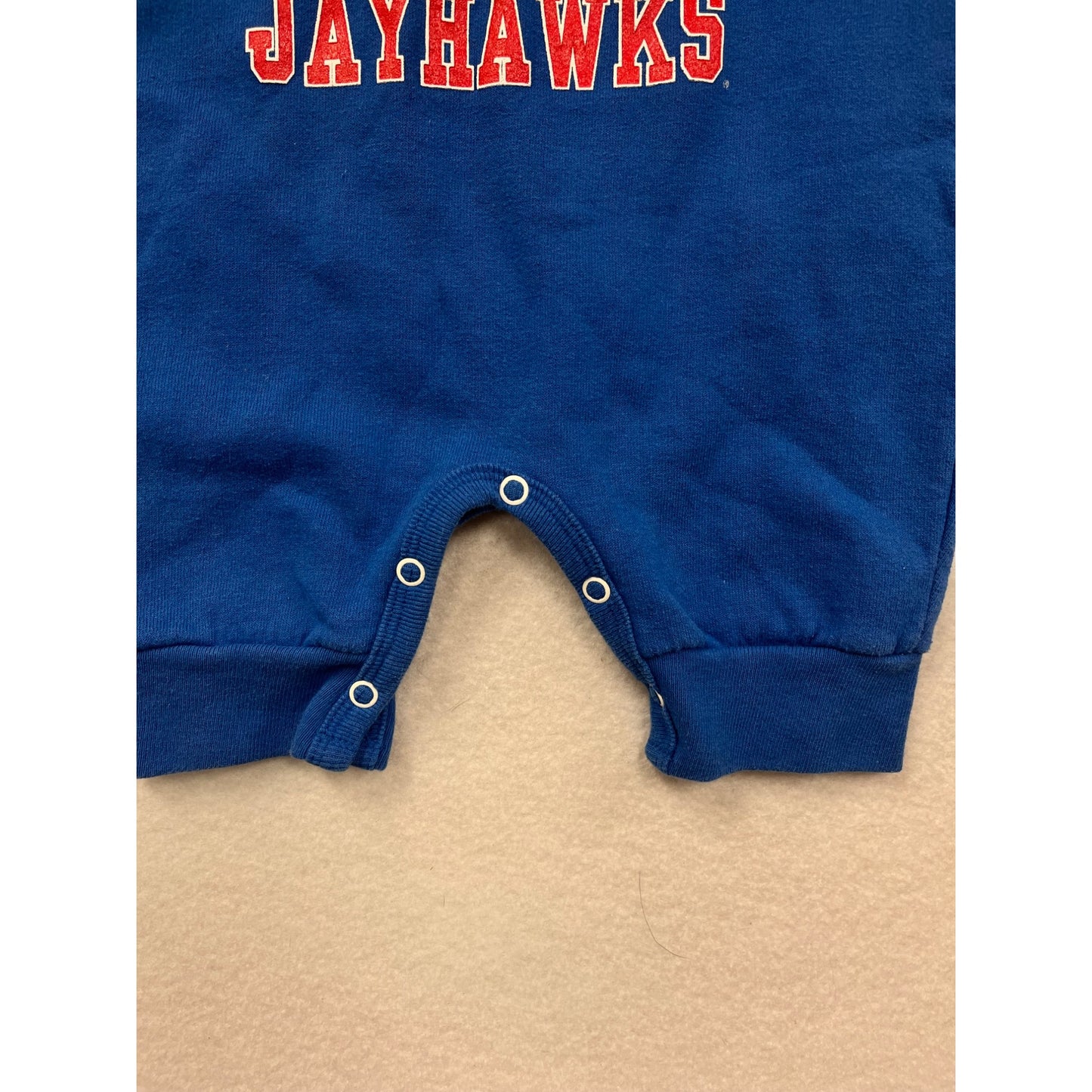 Vintage Rabbit Skins Kansas Jayhawks Baby Romper 6M #6548