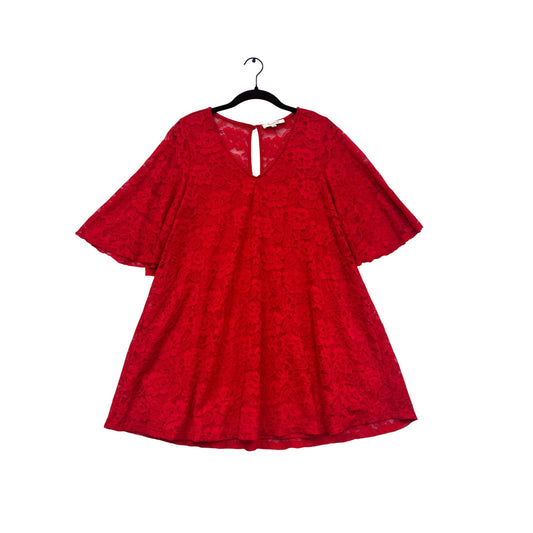 Francescas Red Lace Bell-Sleeve A-Line Dress XS #552A