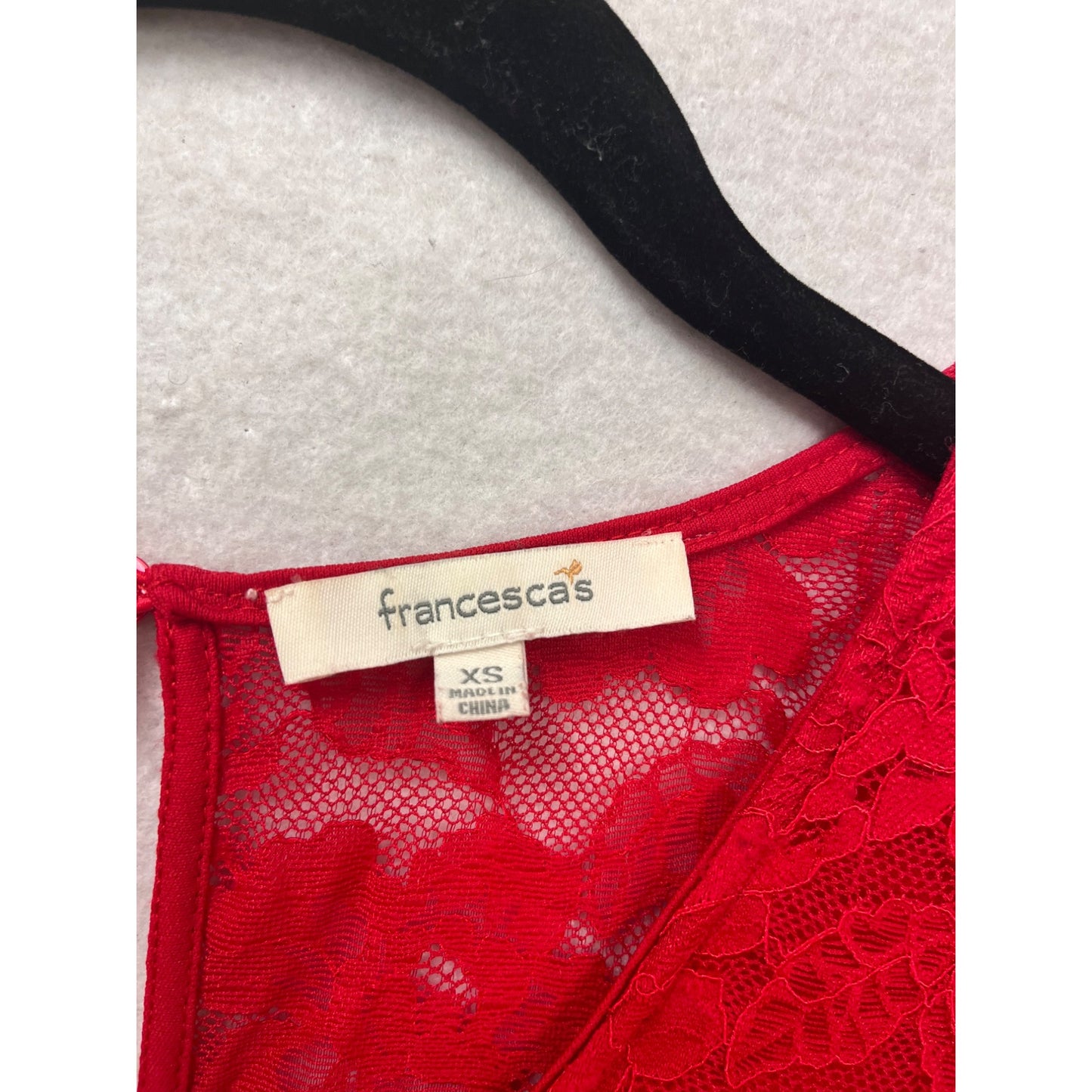 Francescas Red Lace Bell-Sleeve A-Line Dress XS #552A