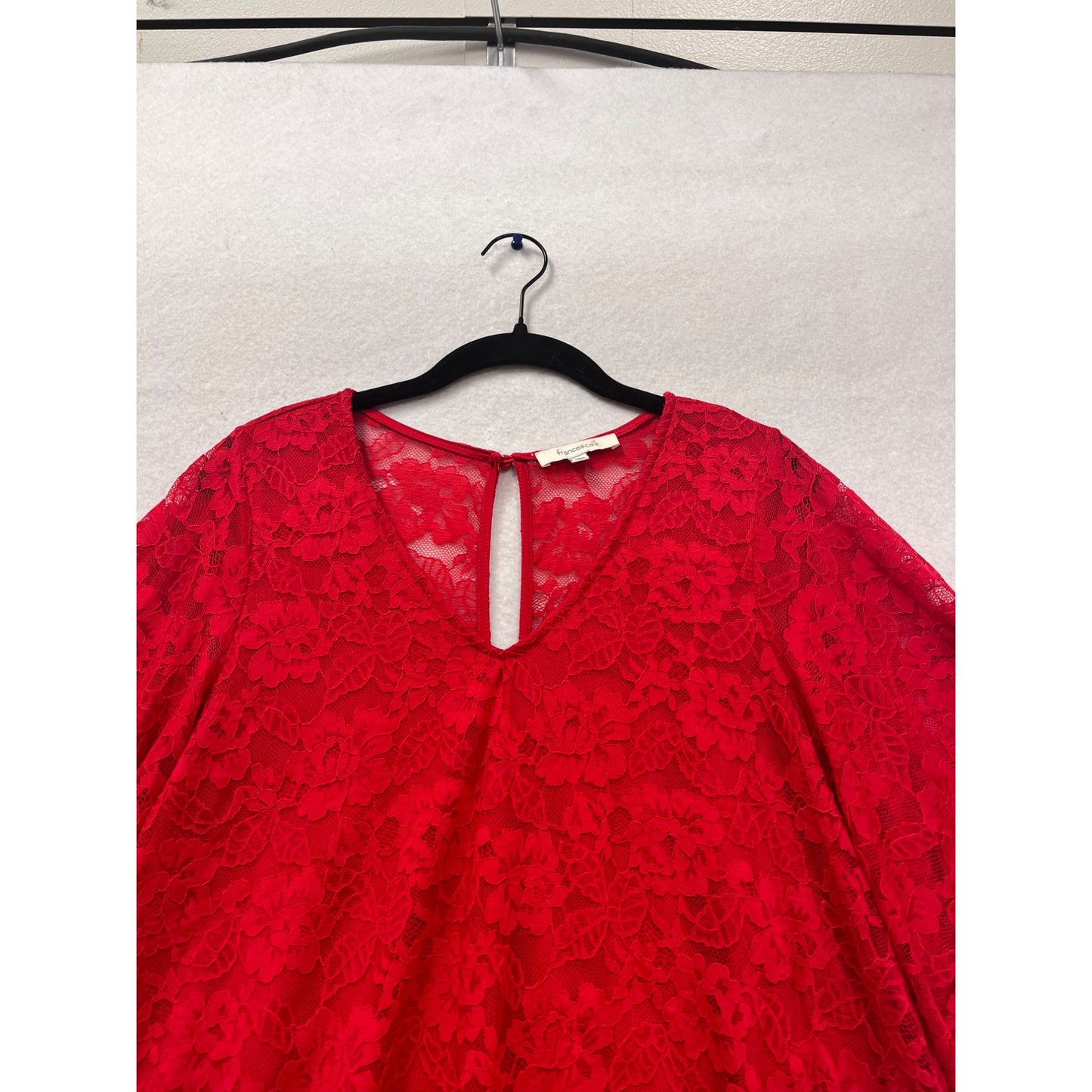 Francescas Red Lace Bell-Sleeve A-Line Dress XS #552A