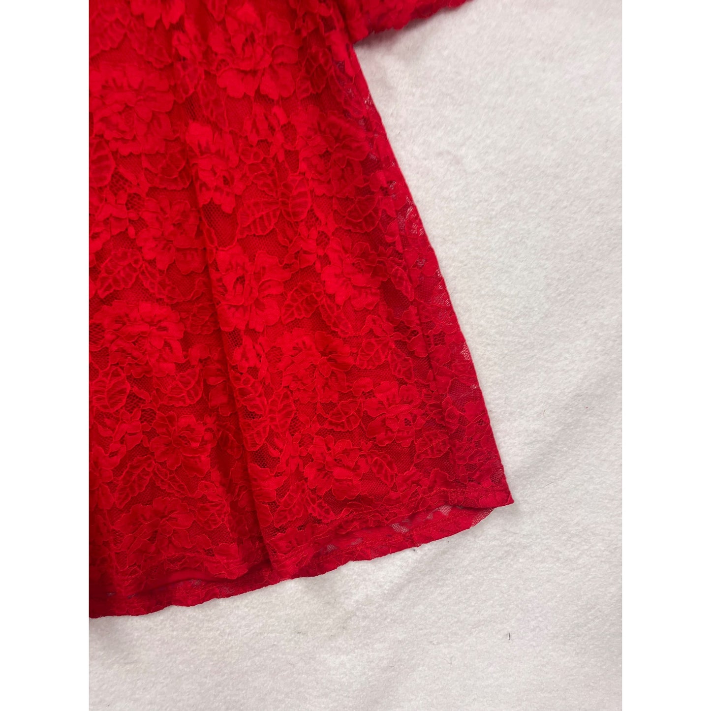 Francescas Red Lace Bell-Sleeve A-Line Dress XS #552A