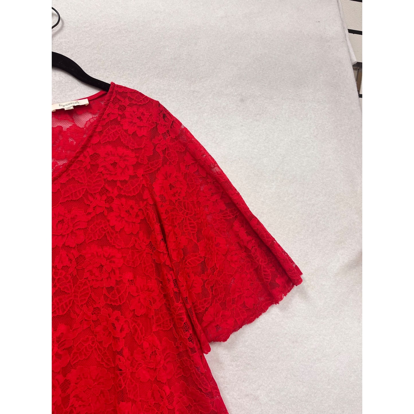 Francescas Red Lace Bell-Sleeve A-Line Dress XS #552A